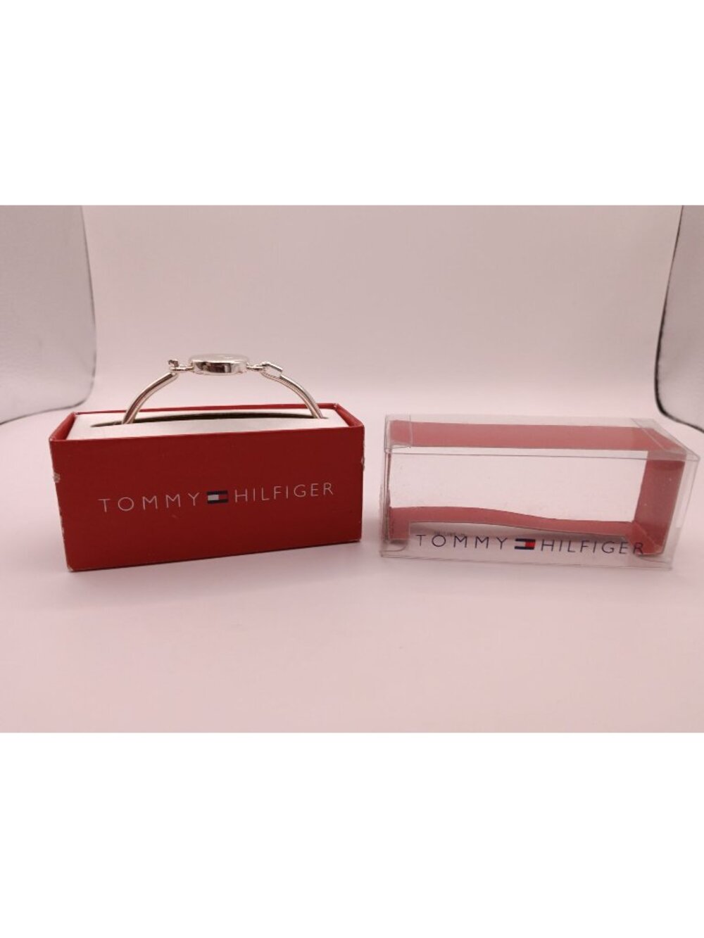 Tommy Hilfiger Silver-Tone H Logo Bangle Vintage  Y2K Bracelet In Original Box